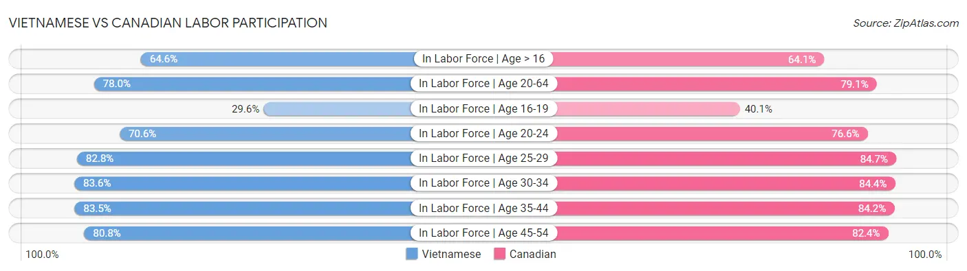 Vietnamese vs Canadian Labor Participation
