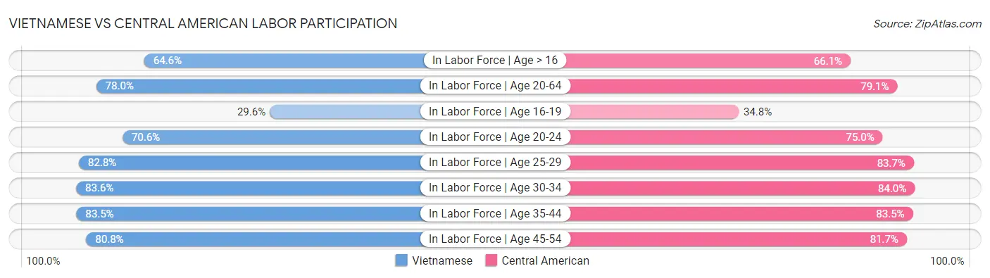 Vietnamese vs Central American Labor Participation