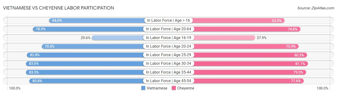 Vietnamese vs Cheyenne Labor Participation