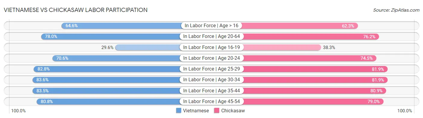 Vietnamese vs Chickasaw Labor Participation