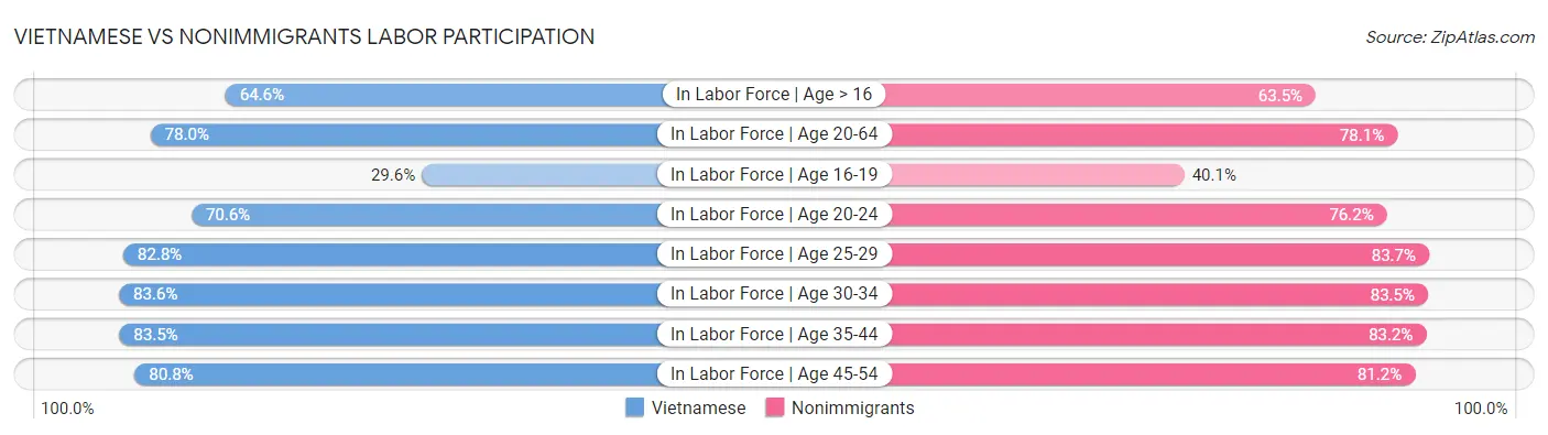 Vietnamese vs Nonimmigrants Labor Participation