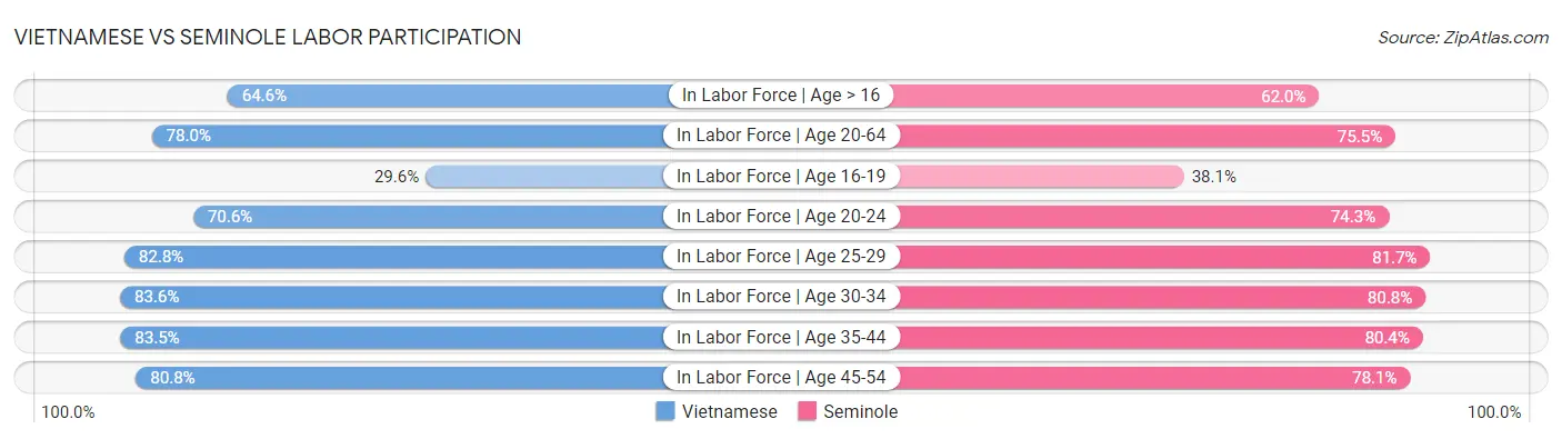 Vietnamese vs Seminole Labor Participation