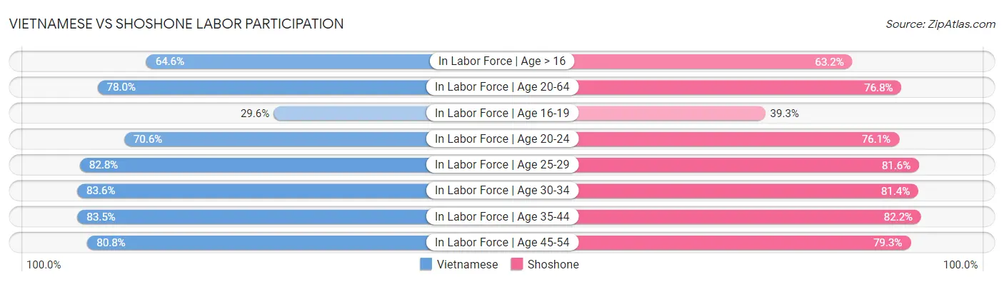 Vietnamese vs Shoshone Labor Participation