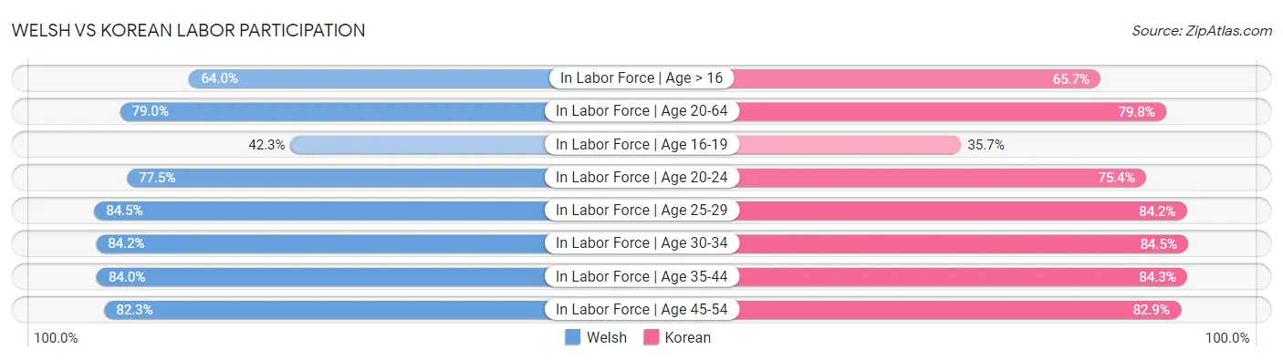 Welsh vs Korean Labor Participation