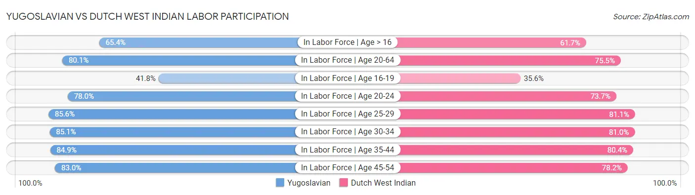 Yugoslavian vs Dutch West Indian Labor Participation