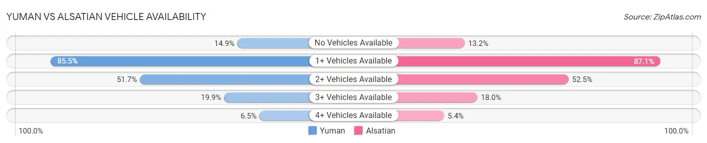Yuman vs Alsatian Vehicle Availability