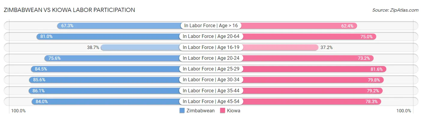 Zimbabwean vs Kiowa Labor Participation