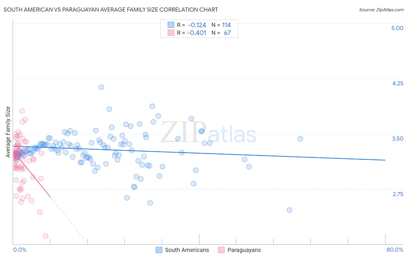South American vs Paraguayan Average Family Size