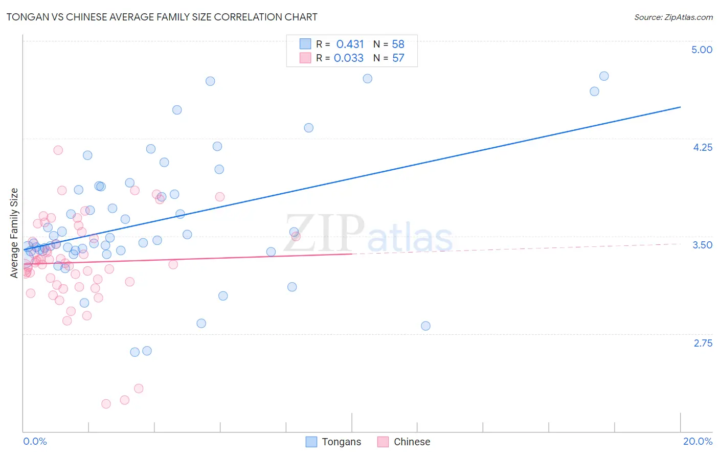 Tongan vs Chinese Average Family Size