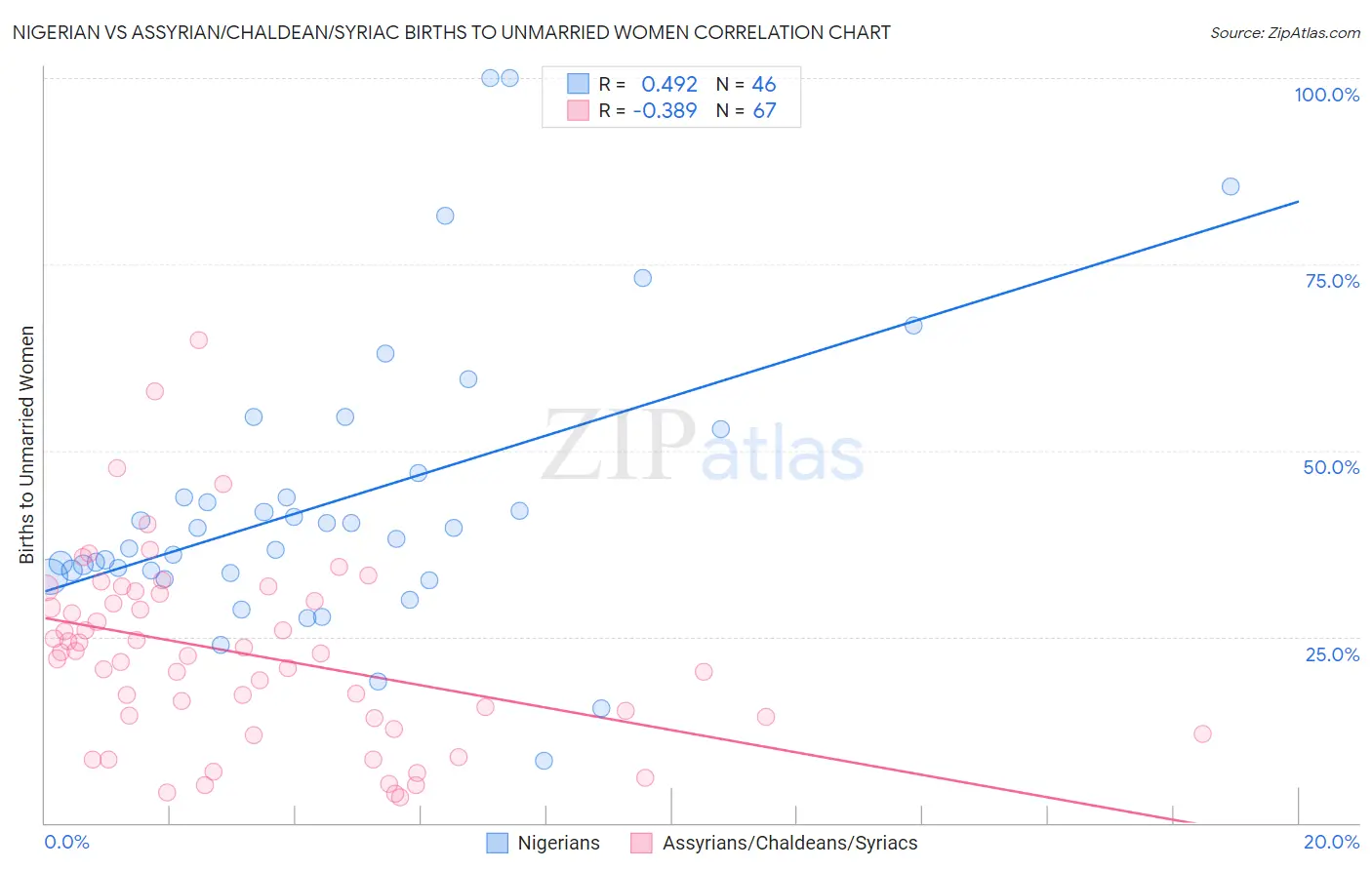 Nigerian vs Assyrian/Chaldean/Syriac Births to Unmarried Women