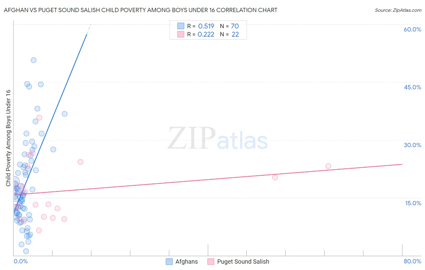 Afghan vs Puget Sound Salish Child Poverty Among Boys Under 16