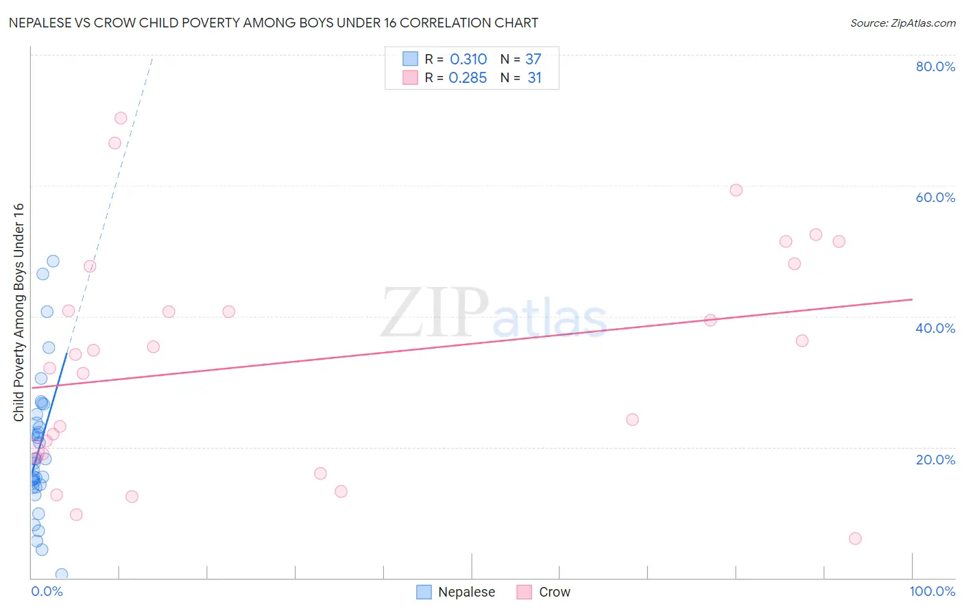 Nepalese vs Crow Child Poverty Among Boys Under 16