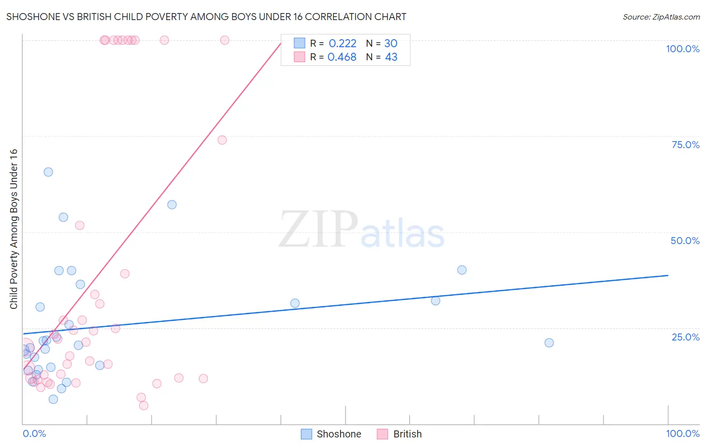 Shoshone vs British Child Poverty Among Boys Under 16