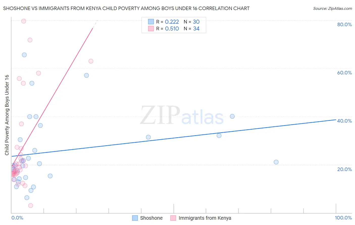 Shoshone vs Immigrants from Kenya Child Poverty Among Boys Under 16