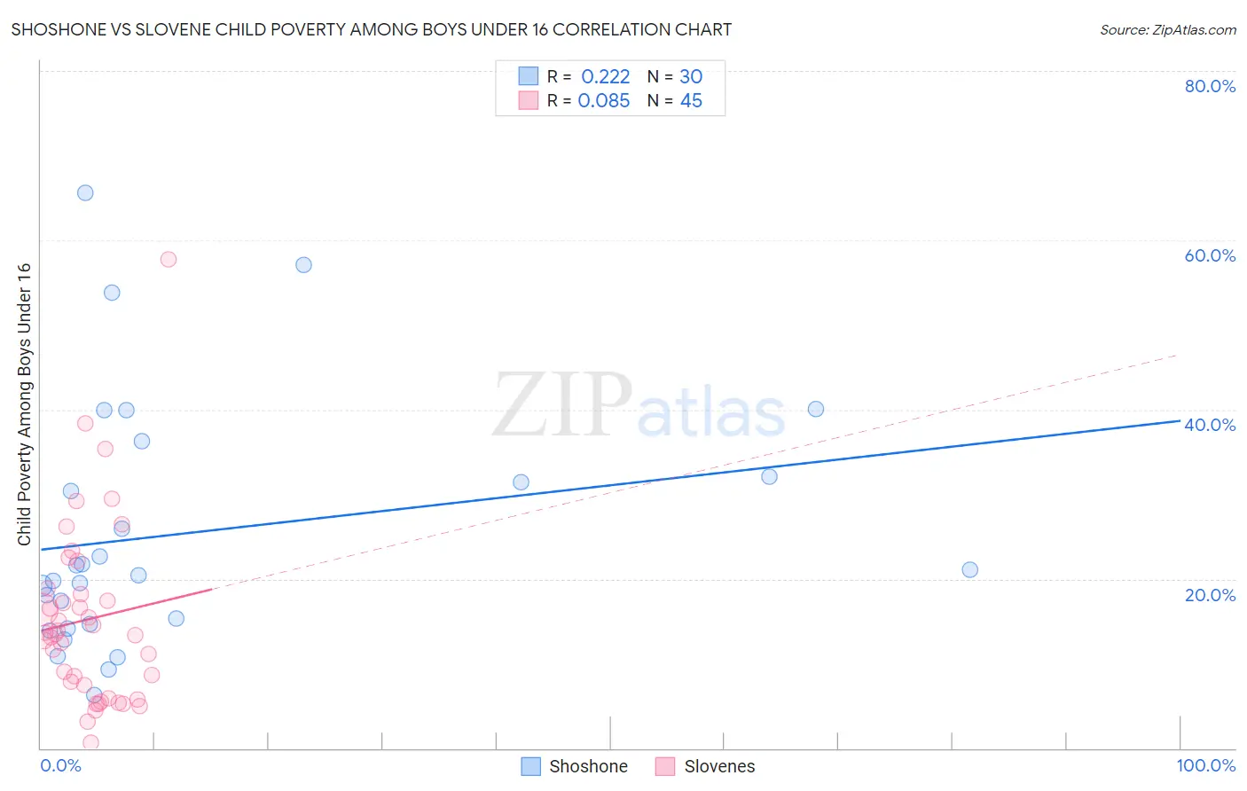 Shoshone vs Slovene Child Poverty Among Boys Under 16