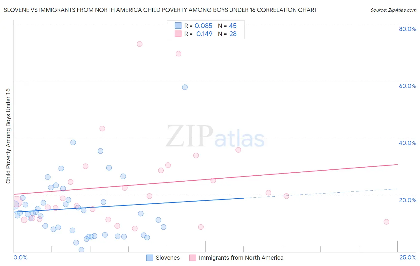 Slovene vs Immigrants from North America Child Poverty Among Boys Under 16