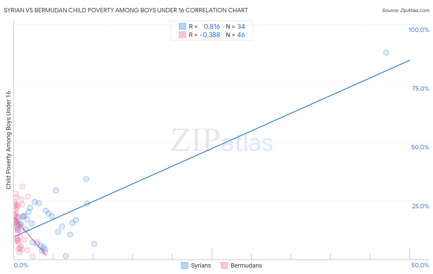 Syrian vs Bermudan Child Poverty Among Boys Under 16