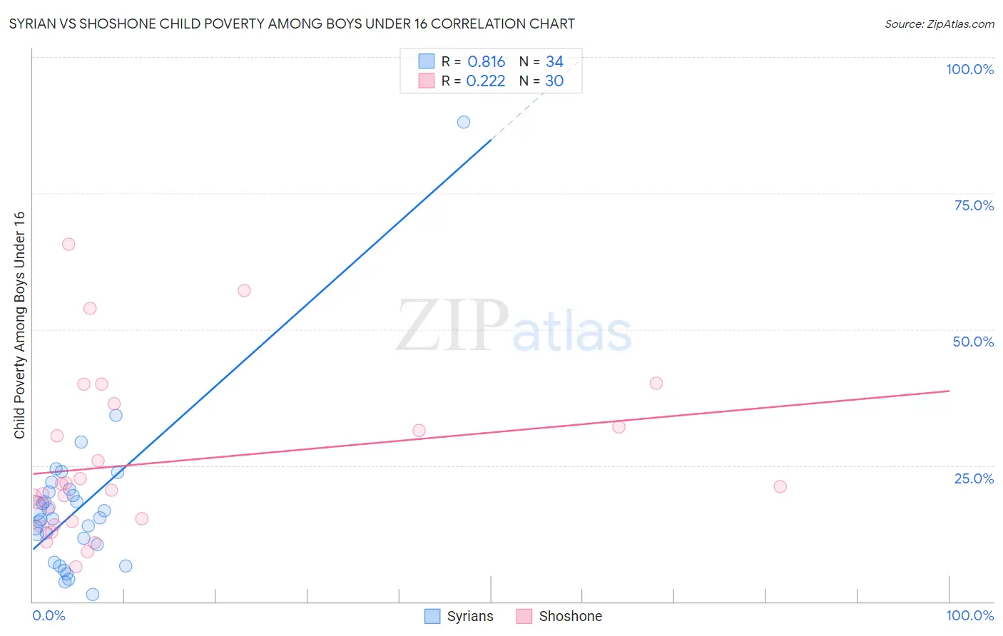 Syrian vs Shoshone Child Poverty Among Boys Under 16