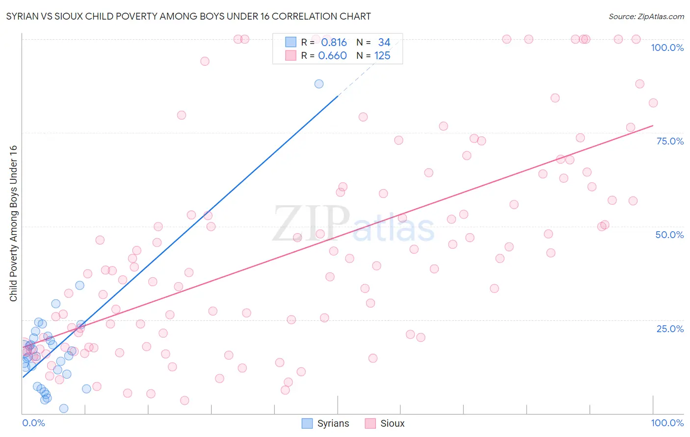 Syrian vs Sioux Child Poverty Among Boys Under 16