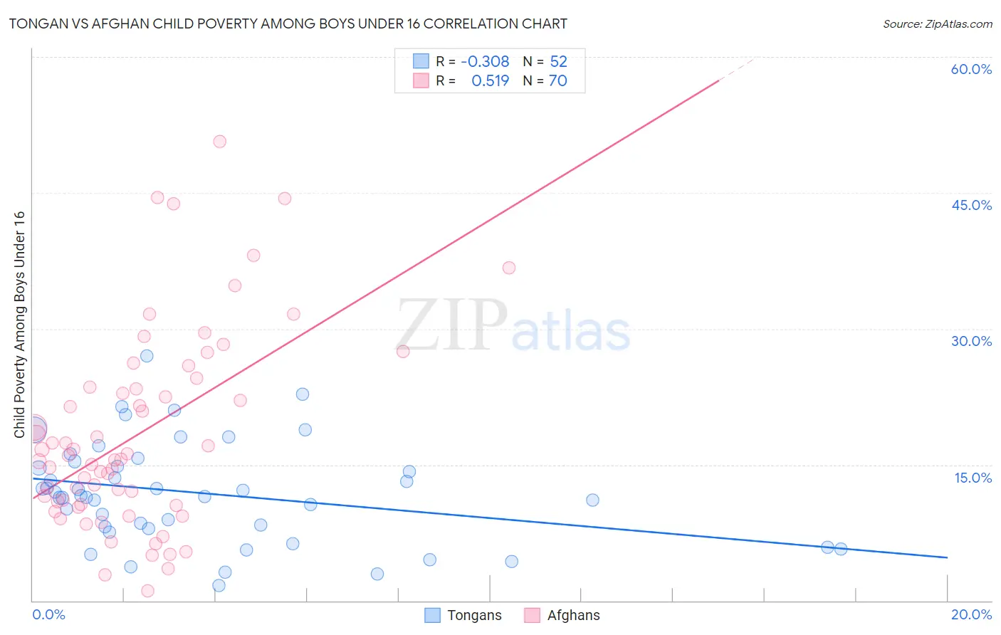 Tongan vs Afghan Child Poverty Among Boys Under 16