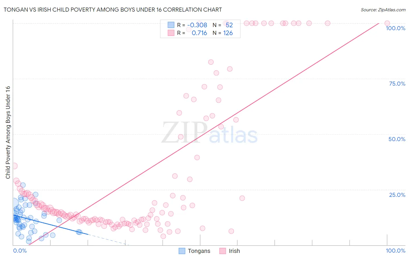 Tongan vs Irish Child Poverty Among Boys Under 16