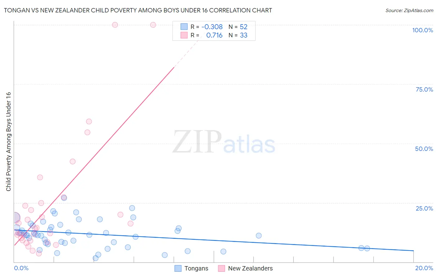 Tongan vs New Zealander Child Poverty Among Boys Under 16