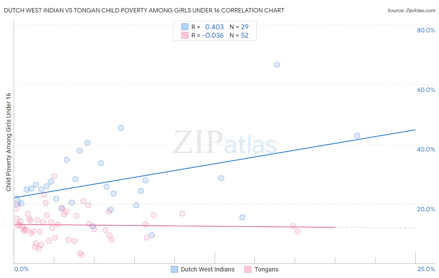 Dutch West Indian vs Tongan Child Poverty Among Girls Under 16