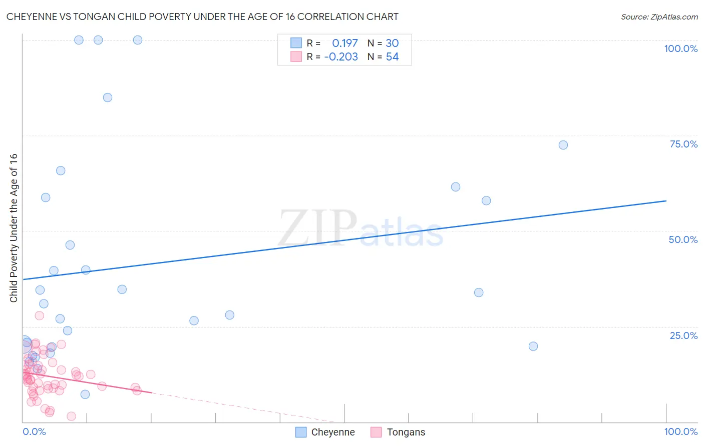 Cheyenne vs Tongan Child Poverty Under the Age of 16