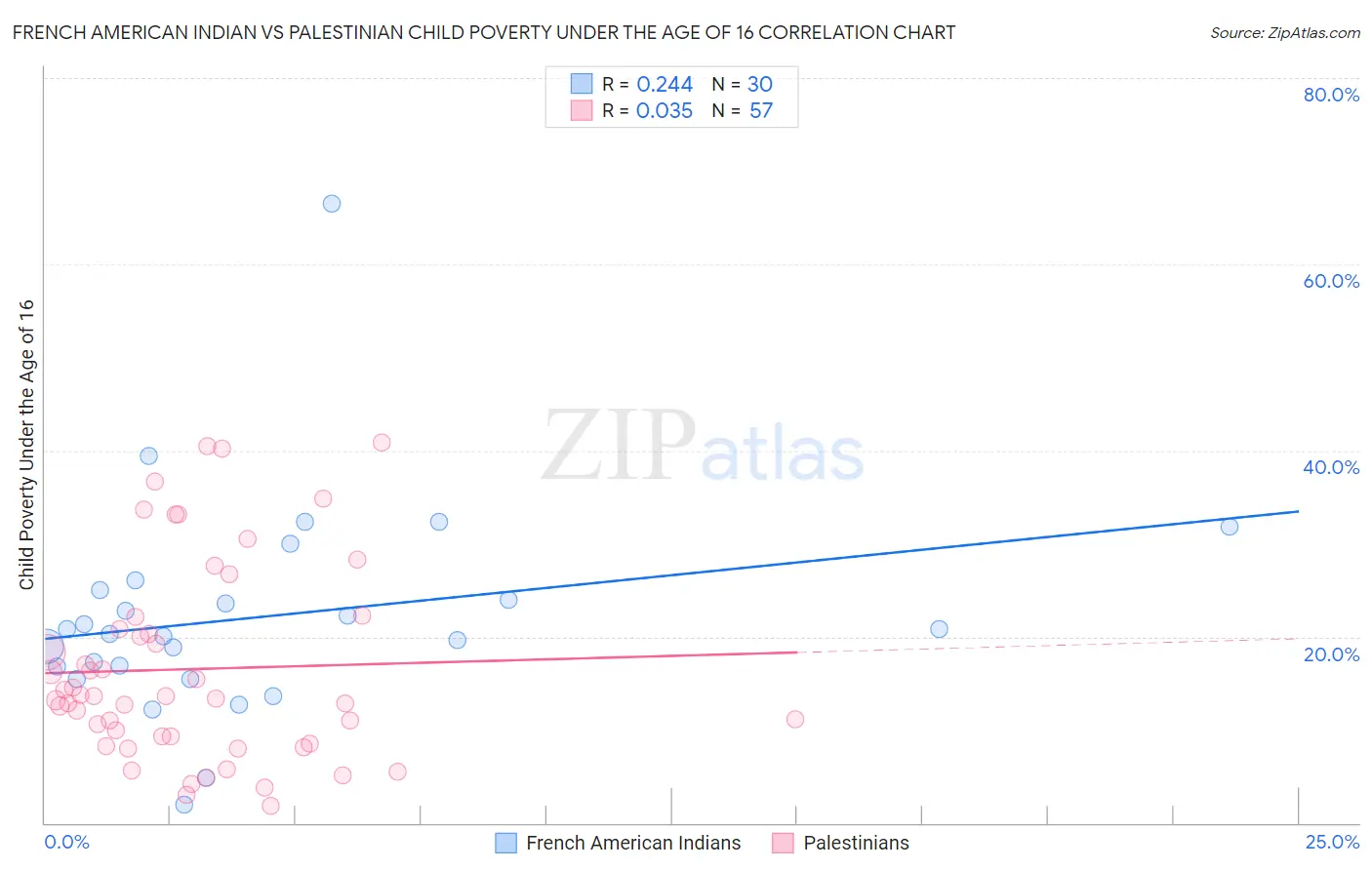 French American Indian vs Palestinian Child Poverty Under the Age of 16