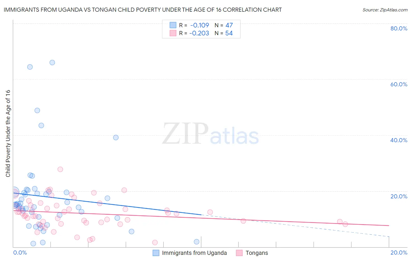 Immigrants from Uganda vs Tongan Child Poverty Under the Age of 16