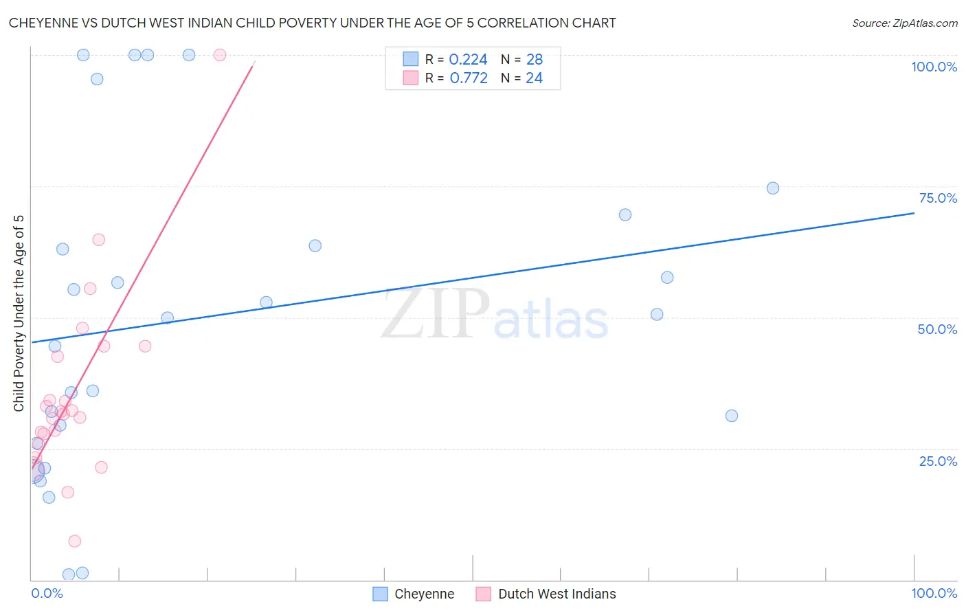 Cheyenne vs Dutch West Indian Child Poverty Under the Age of 5