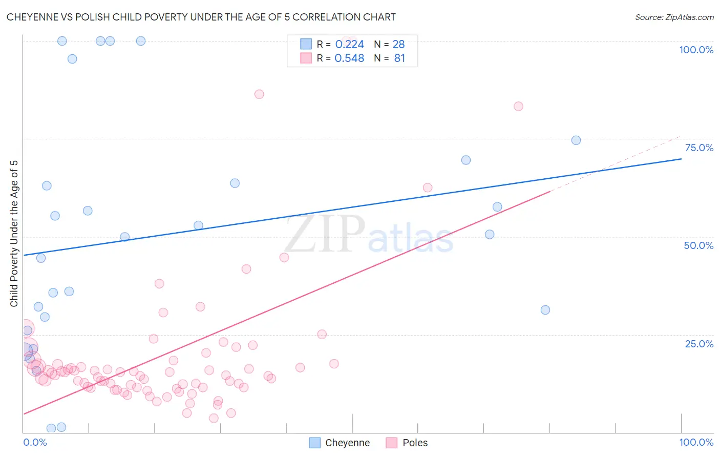 Cheyenne vs Polish Child Poverty Under the Age of 5