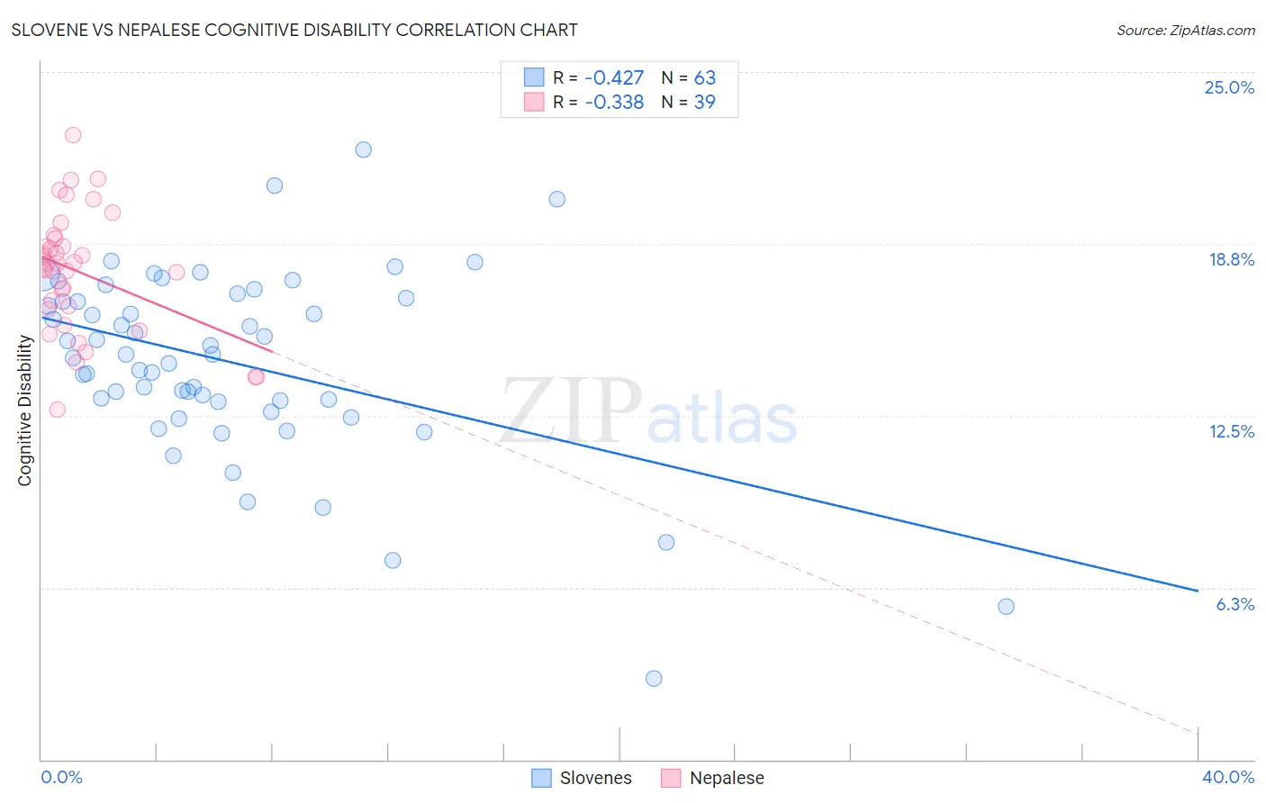 Slovene vs Nepalese Cognitive Disability