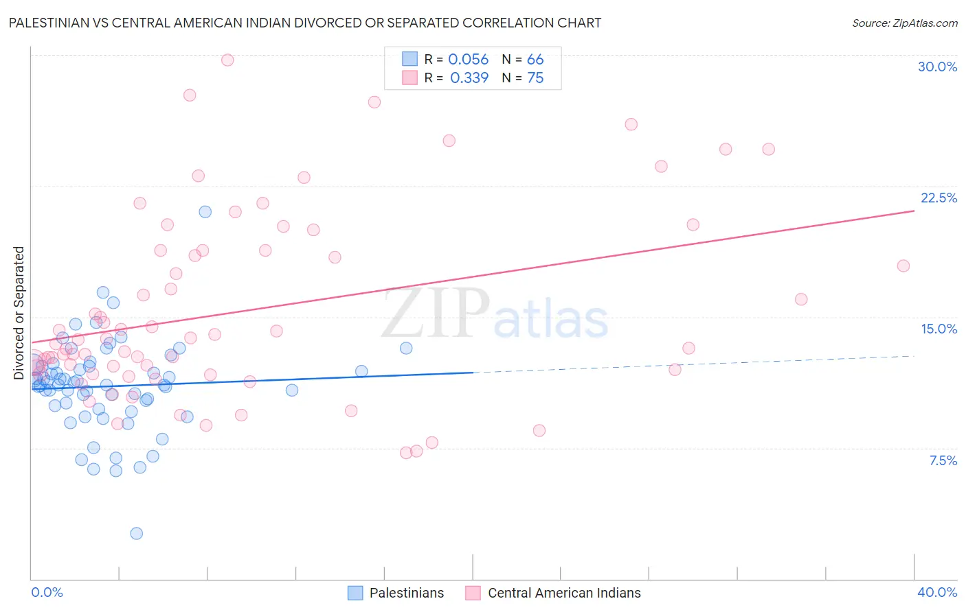 Palestinian vs Central American Indian Divorced or Separated