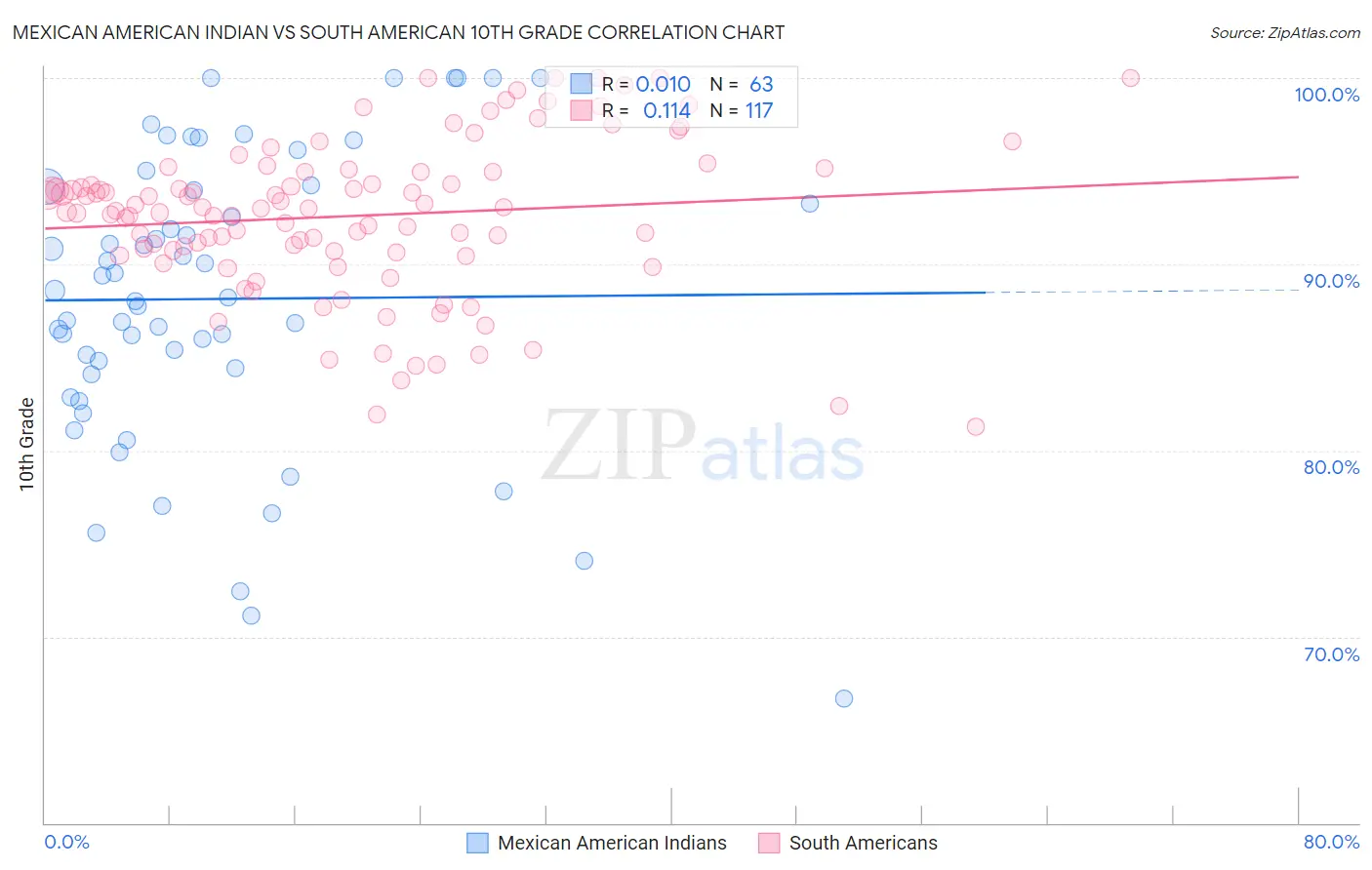 Mexican American Indian vs South American 10th Grade