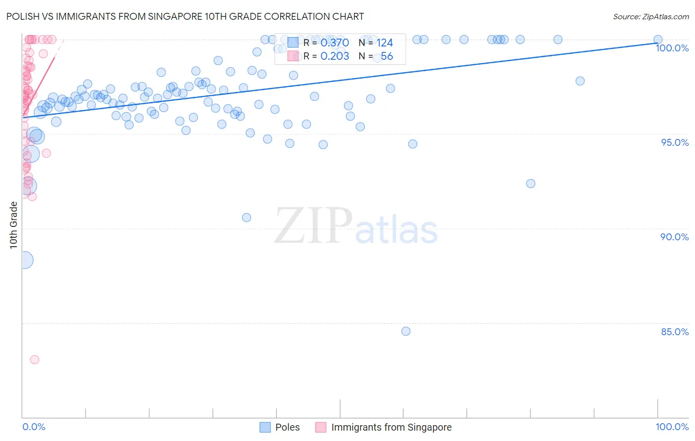 Polish vs Immigrants from Singapore 10th Grade