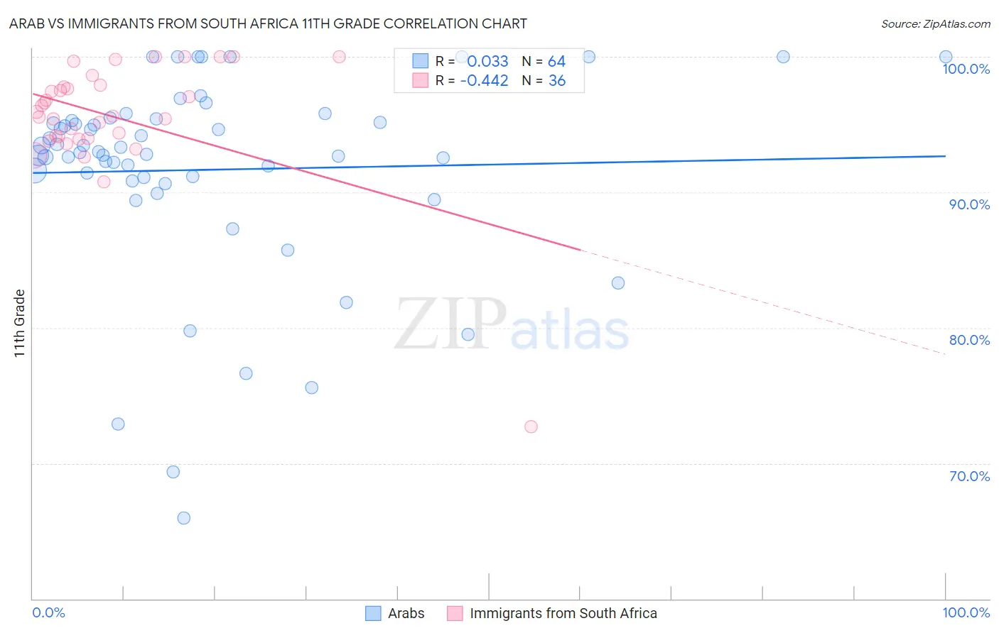 Arab vs Immigrants from South Africa 11th Grade