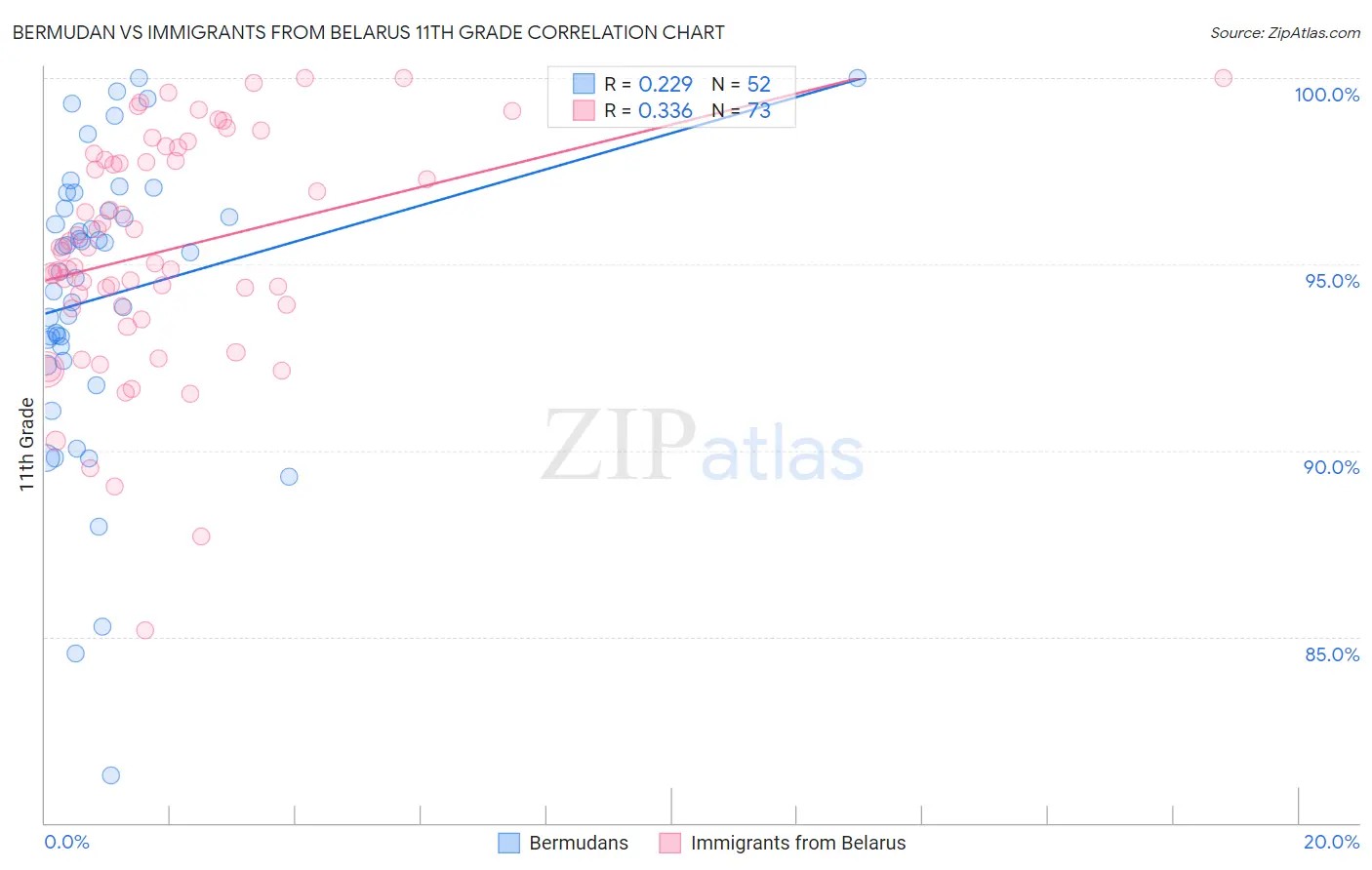Bermudan vs Immigrants from Belarus 11th Grade