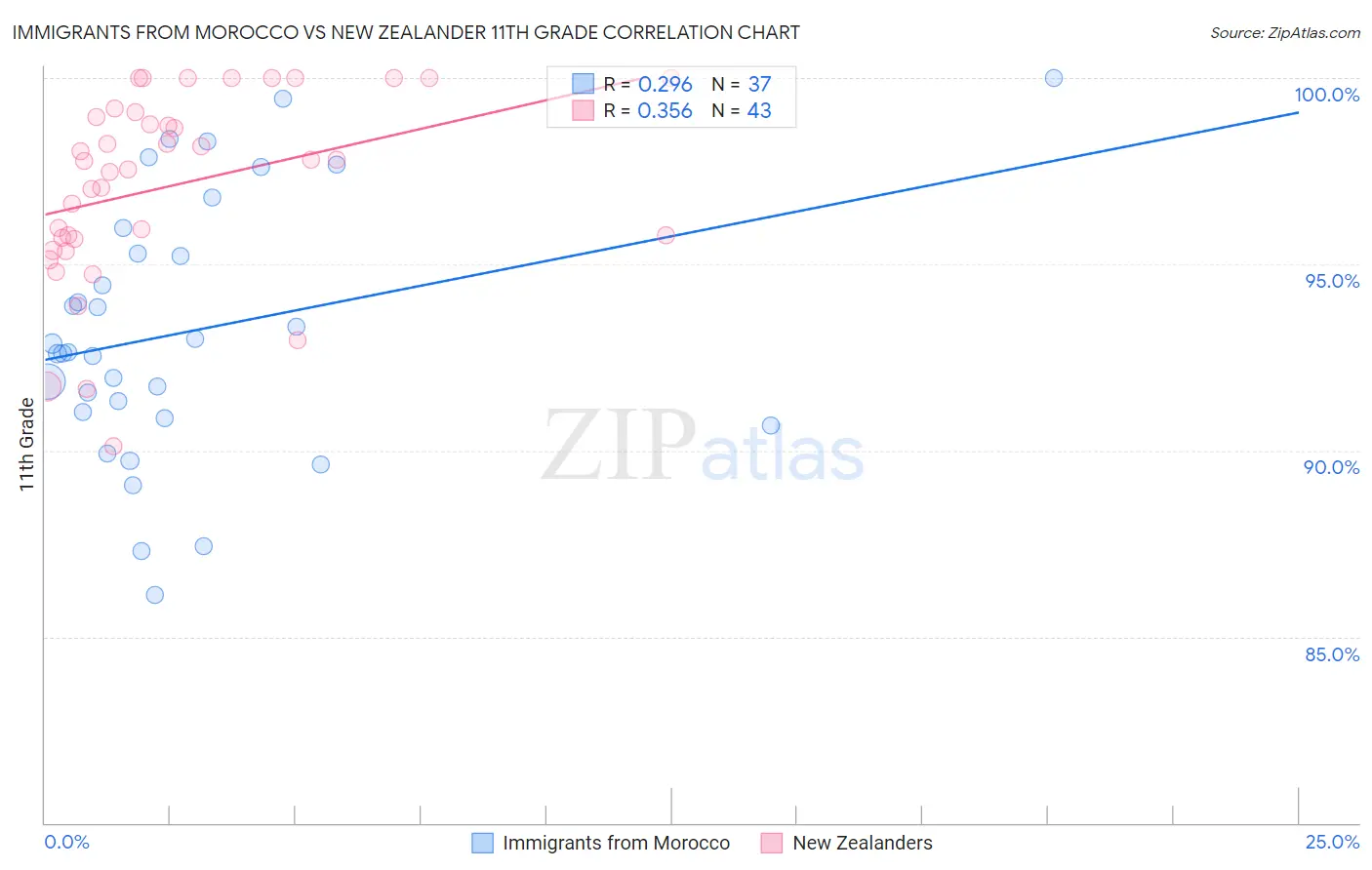 Immigrants from Morocco vs New Zealander 11th Grade