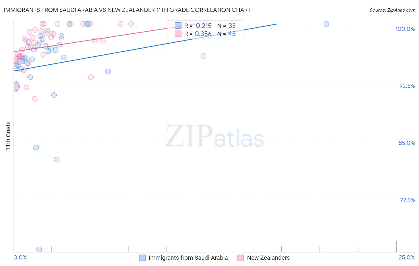 Immigrants from Saudi Arabia vs New Zealander 11th Grade