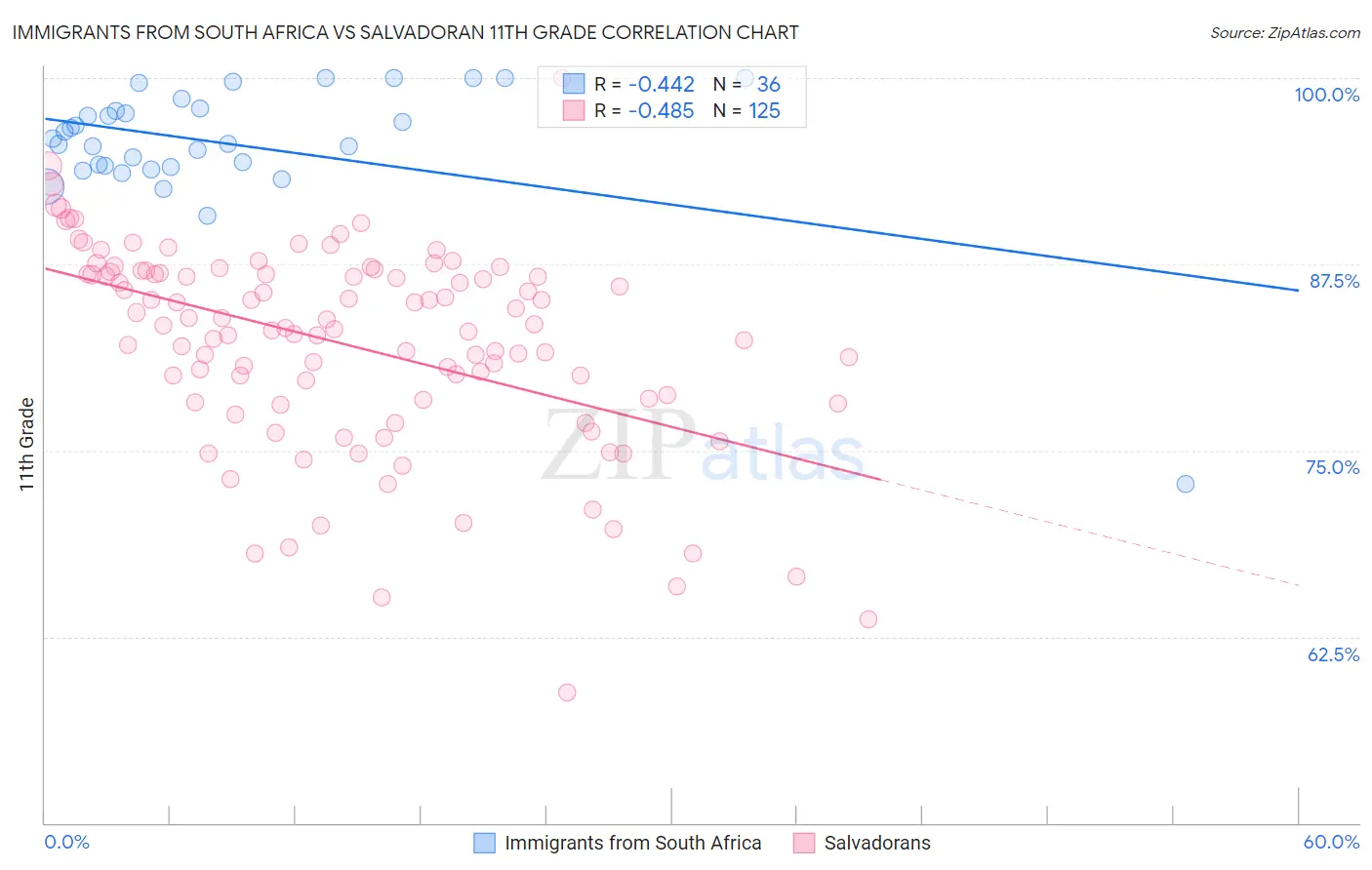 Immigrants from South Africa vs Salvadoran 11th Grade