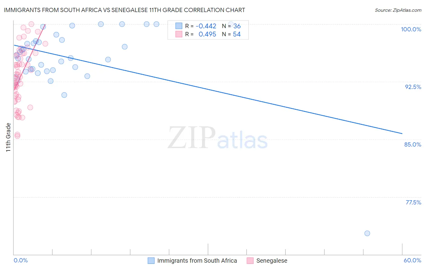 Immigrants from South Africa vs Senegalese 11th Grade