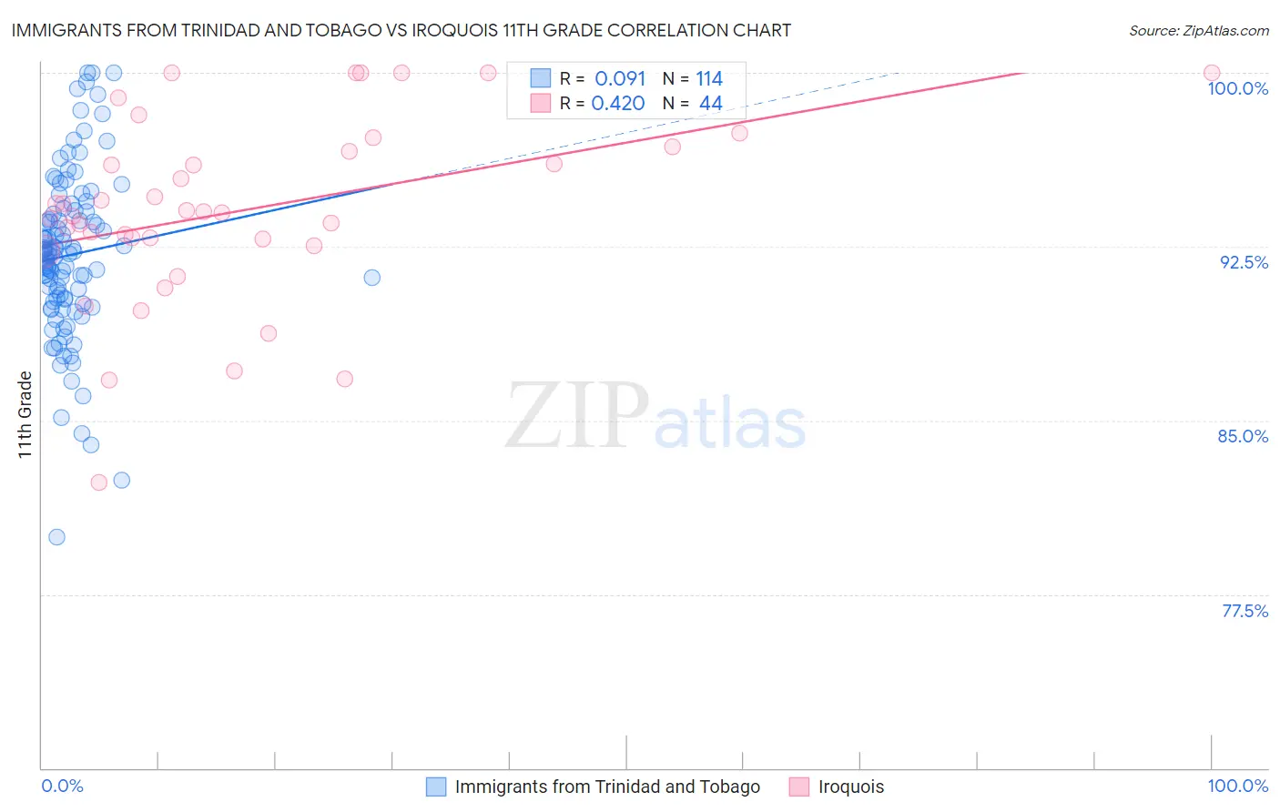 Immigrants from Trinidad and Tobago vs Iroquois 11th Grade