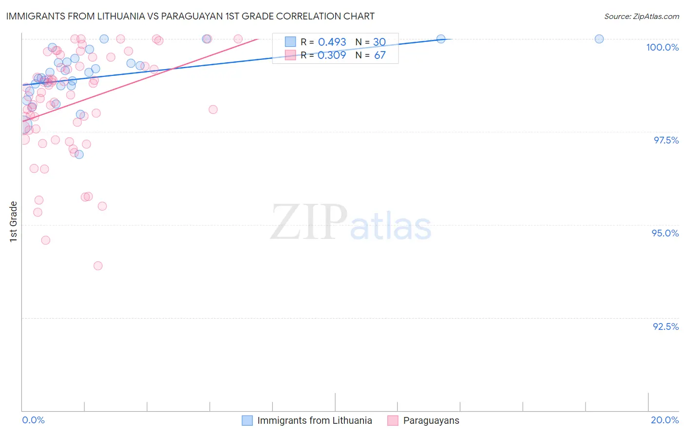 Immigrants from Lithuania vs Paraguayan 1st Grade