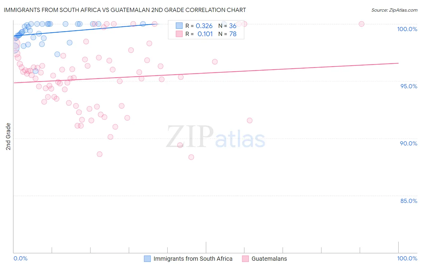Immigrants from South Africa vs Guatemalan 2nd Grade