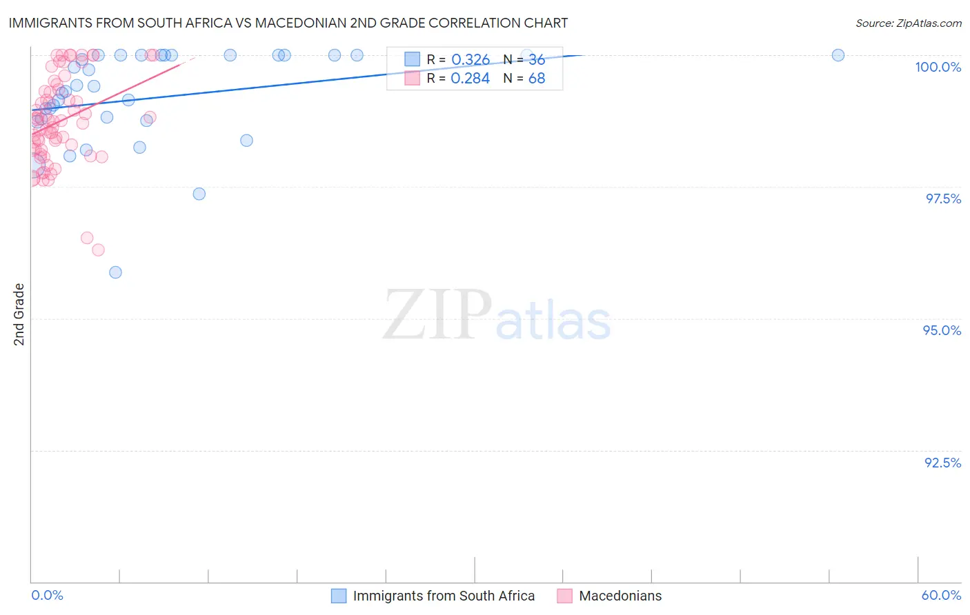 Immigrants from South Africa vs Macedonian 2nd Grade