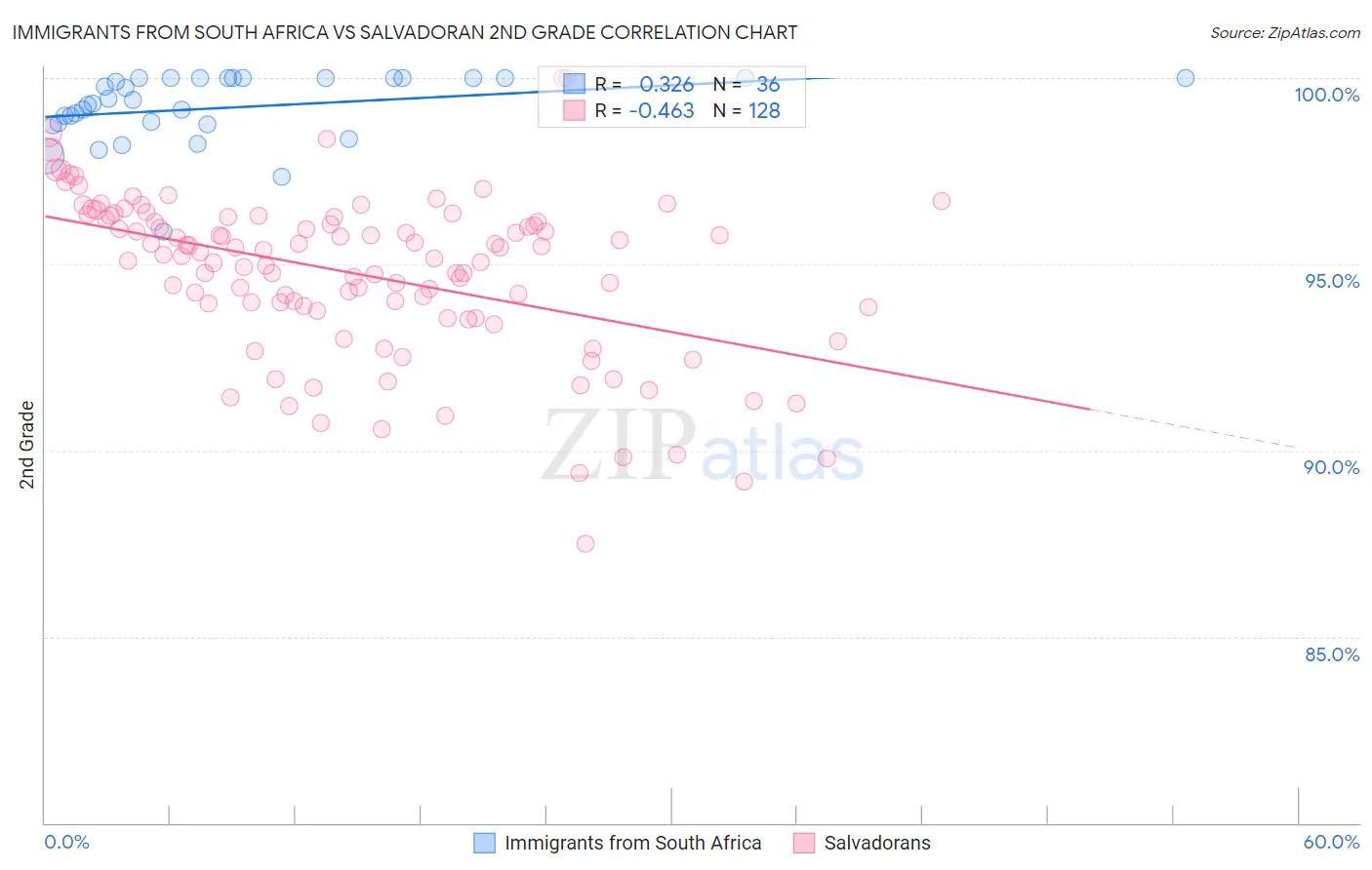 Immigrants from South Africa vs Salvadoran 2nd Grade