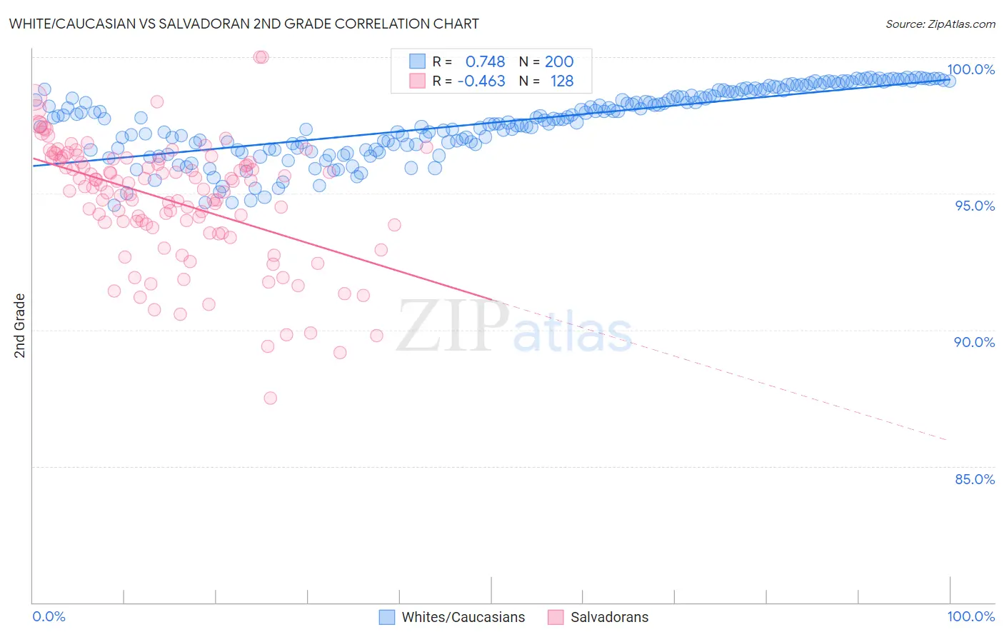 White/Caucasian vs Salvadoran 2nd Grade