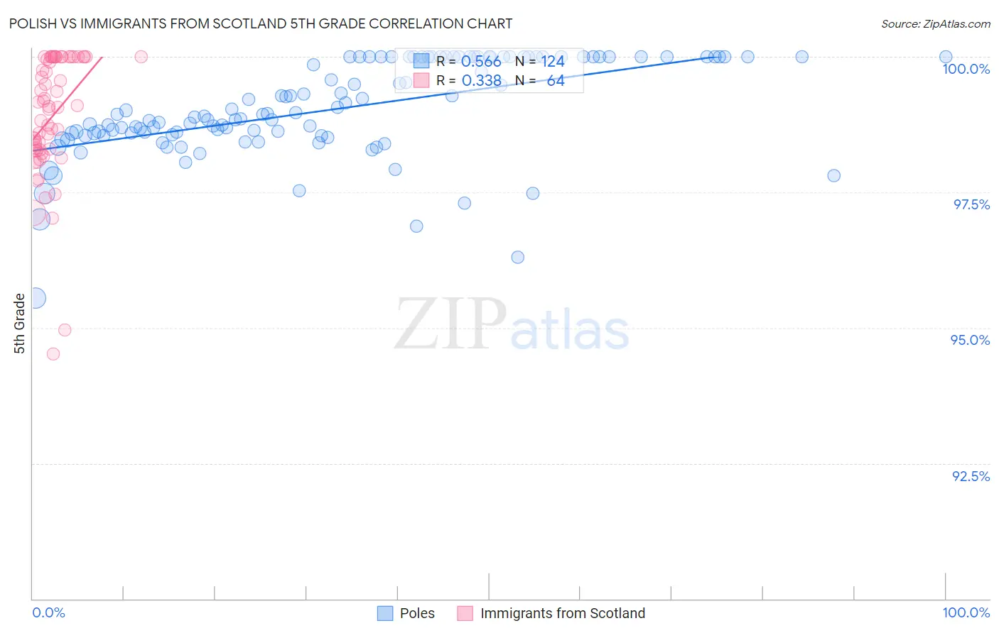 Polish vs Immigrants from Scotland 5th Grade