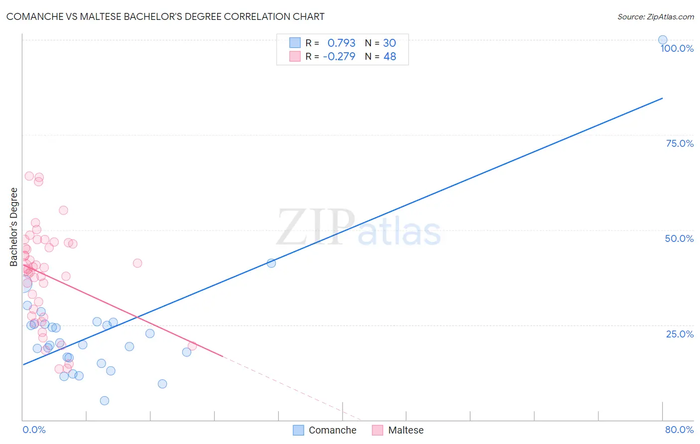 Comanche vs Maltese Bachelor's Degree